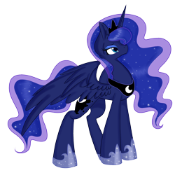 Size: 1500x1500 | Tagged: safe, artist:pvrii, princess luna, alicorn, pony, g4, ear fluff, female, mare, simple background, solo, spread wings, transparent background