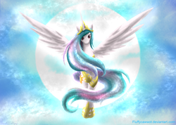 Size: 5000x3551 | Tagged: safe, artist:fluffycawwot, princess celestia, alicorn, pony, g4, female, solo, sun