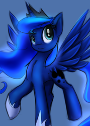 Size: 2500x3500 | Tagged: safe, artist:kairaanix, princess luna, g4, chest fluff, female, high res, missing accessory, sketch, solo