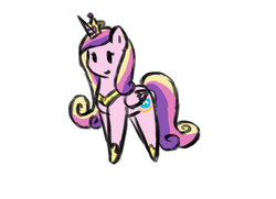 Size: 2000x1447 | Tagged: safe, artist:chipflake, princess cadance, g4, chibi, female, solo