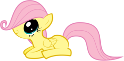 Size: 900x441 | Tagged: safe, artist:omniferious, fluttershy, pegasus, pony, g4, cute, dilated pupils, female, filly, filly fluttershy, happy, looking up, prone, puppy dog eyes, shyabetes, simple background, smiling, solo, transparent background