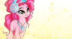 Size: 2085x1134 | Tagged: safe, artist:sverre93, pinkie pie, g4, cutie mark headphones, female, headphones, solo