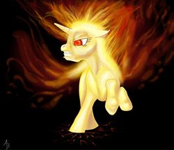 Size: 1100x950 | Tagged: safe, artist:nightshroud, twilight sparkle, pony, g4, angry, female, mane of fire, rage, solo