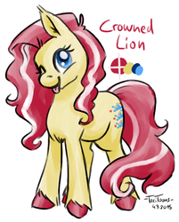Size: 722x900 | Tagged: safe, artist:taritoons, oc, oc only, oc:crowned lion, earth pony, pony, denmark, nation ponies, solo