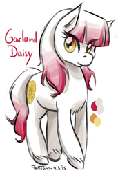 Size: 614x900 | Tagged: safe, artist:taritoons, oc, oc only, oc:garland daisy, earth pony, pony, japan, nation ponies, solo