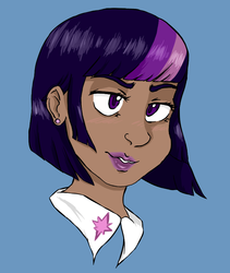 Size: 733x868 | Tagged: safe, artist:caseytatum, twilight sparkle, human, g4, dark skin, humanized