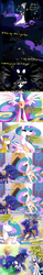 Size: 1280x8226 | Tagged: dead source, safe, artist:askstudentluna, nightmare moon, princess celestia, princess luna, ask student luna, g4, comic, magic, royal guard, telekinesis, tumblr