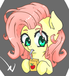 Size: 598x660 | Tagged: safe, artist:violise, fluttershy, g4, female, flutterbat, juice box, solo