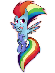 Size: 1536x2048 | Tagged: safe, artist:nintendash, rainbow dash, pegasus, pony, g4, backwards cutie mark, female, rainbow power, solo