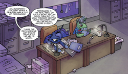 Size: 924x535 | Tagged: safe, idw, officer by the book, princess luna, g4, spoiler:comic, spoiler:comicff14
