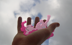 Size: 1920x1200 | Tagged: safe, artist:bryal, pinkie pie, g4, hand, irl, photo, ponies in real life, tiny ponies