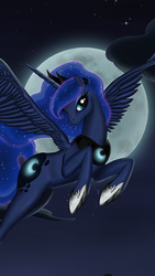 Size: 640x1136 | Tagged: safe, artist:lacebras, princess luna, pony, g4, female, solo