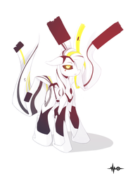 Size: 4000x5500 | Tagged: safe, artist:n_thing, pony, absurd resolution, aperture science, glados, glowing eyes, ponified, portal (valve), solo