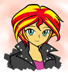Size: 560x600 | Tagged: safe, artist:vvw84, sunset shimmer, equestria girls, g4, my little pony equestria girls: rainbow rocks, alternate hairstyle, female, solo