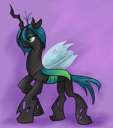 Size: 1280x1446 | Tagged: safe, artist:vvw84, queen chrysalis, changeling, changeling queen, g4, alternate hairstyle, crown, female, jewelry, regalia, solo