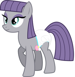 Size: 2000x2059 | Tagged: safe, artist:cheezedoodle96, artist:mlpcutepic, edit, maud pie, earth pony, pony, g4, diaper, diaper edit, female, high res, mare, non-baby in diaper, solo