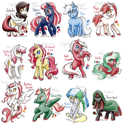 Size: 1000x993 | Tagged: safe, artist:taritoons, derpy hooves, oc, oc:austrian eagle, oc:crowned lion, oc:doomsteed, oc:garland daisy, oc:maple leaf, oc:red leopard, oc:saladin, oc:stella, oc:tenochtitlan, oc:union jack, oc:uno, pegasus, pony, g4, austria, canada, denmark, doctor doom, egypt, england, female, italy, japan, latveria, mare, marvel, mexico, molossia, nation ponies, united kingdom, united nations