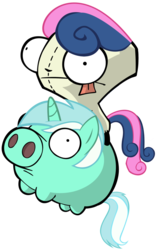 Size: 817x1304 | Tagged: safe, artist:mrbarthalamul, bon bon, lyra heartstrings, sweetie drops, pig, g4, gir, invader zim, simple background, transparent background, vector