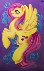 Size: 556x900 | Tagged: safe, artist:php174, fluttershy, g4, female, solo, spread wings, traditional art
