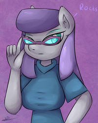 Size: 1024x1280 | Tagged: safe, artist:wolfy-pony, maud pie, earth pony, anthro, g4, breasts, busty maud pie, clothes, female, glasses, short-sleeved sweater, solo, sweater