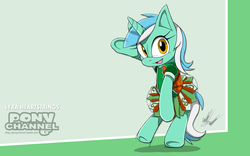 Size: 1920x1200 | Tagged: safe, artist:fuzon-s, lyra heartstrings, pony, g4, bipedal, clothes, crossover, cute, dancing, dress, female, fuzon is trying to murder us, happy, irish, lyrabetes, lyrish, pony channel, saint patrick's day, sketch, smiling, solo, sonic channel, sonic the hedgehog (series), style emulation, sweet dreams fuel, underhoof, wallpaper, yuji uekawa style