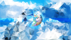 Size: 1920x1080 | Tagged: safe, artist:centerdave77, artist:gray-gold, princess celestia, g4, abstract, female, low poly, solo, wallpaper