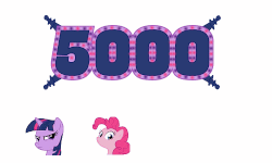 Size: 500x300 | Tagged: safe, artist:theelinker, pinkie pie, twilight sparkle, pony, g4, animated, bouncing, clone, electricity, female, followers, loop, milestone, pinkie clone, ponymotes, simple background, white background, xk-class end-of-the-world scenario