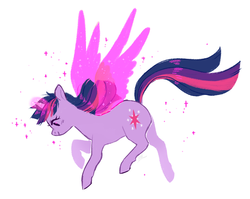 Size: 880x700 | Tagged: safe, artist:xarakayx, twilight sparkle, alicorn, pony, g4, artificial wings, augmented, female, magic, magic wings, mare, solo, twilight sparkle (alicorn), wings