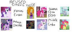Size: 1254x565 | Tagged: safe, adagio dazzle, apple bloom, pinkie pie, rarity, silver spoon, sunset shimmer, sweetie belle, twilight sparkle, alicorn, pony, g4, 1000 hours in ms paint, captain obvious, kazumi evans, michelle creber, ms paint, rebecca shoichet, shannon chan-kent, twilight sparkle (alicorn), voice actor