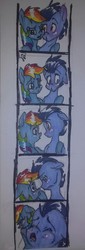 Size: 844x2478 | Tagged: safe, artist:paris-the-platypus, rainbow dash, soarin', g4, female, male, photo booth, ship:soarindash, shipping, straight, traditional art