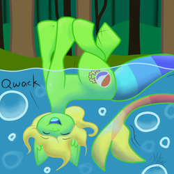 Size: 800x800 | Tagged: safe, artist:mangajag, oc, oc only, oc:grass hope, merpony, original species, pony, bubble, fish tail, flowing mane, flowing tail, open mouth, open smile, signature, smiling, solo, tail, underwater, water