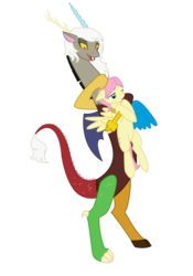 Size: 1808x2577 | Tagged: safe, artist:anormaladn, discord, fluttershy, g4, butterscotch, eris, female, male, noogie, rule 63, simple background, transparent background, vector