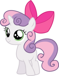 Size: 1892x2430 | Tagged: dead source, safe, artist:incognito-i, sweetie belle, pony, g4, somepony to watch over me, apple bloom's bow, bow, female, simple background, solo, transparent background, vector