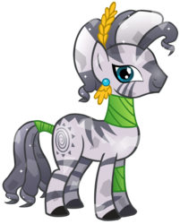 Size: 1024x1276 | Tagged: safe, artist:cloudy glow, zecora, zebra, g4, alternate hairstyle, crystallized, earring, female, laurel wreath, quadrupedal, simple background, solo, tail wrap, transparent background, vector