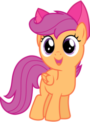 Size: 5000x6800 | Tagged: dead source, safe, artist:incognito-i, scootaloo, pegasus, pony, g4, somepony to watch over me, .svg available, absurd resolution, apple bloom's bow, bow, cute, cutealoo, female, filly, hair bow, open mouth, ribbon, simple background, smiling, solo, svg, transparent background, vector