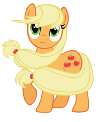 Size: 900x1071 | Tagged: safe, artist:katze2012, applejack, g4, female, simple background, solo, transparent background, vector, windswept mane