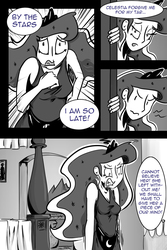 Size: 800x1200 | Tagged: safe, artist:tigerdehavilland, princess luna, human, g4, angry, bedroom, cleavage, clothes, dress, female, humanized, tumblr comic