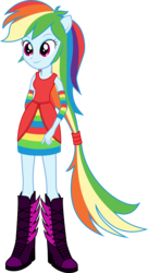 Size: 4770x8757 | Tagged: dead source, safe, artist:birdalliance, rainbow dash, equestria girls, g4, absurd resolution, female, ponied up, simple background, solo, transparent background, vector, wingless