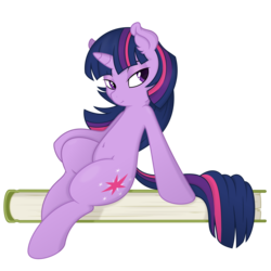 Size: 4000x4000 | Tagged: safe, artist:dfectivedvice, artist:spier17, twilight sparkle, pony, unicorn, g4, bedroom eyes, belly button, book, female, mare, simple background, solo, svg, transparent background, vector
