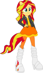 Size: 5778x9925 | Tagged: dead source, safe, artist:birdalliance, sunset shimmer, equestria girls, g4, absurd resolution, alternate clothes, female, hand on hip, ponied up, simple background, solo, transparent background, vector