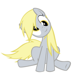 Size: 5000x5000 | Tagged: safe, artist:broneill95, derpy hooves, pegasus, pony, g4, absurd resolution, female, head tilt, mare, simple background, sitting, smiling, solo, transparent background, vector