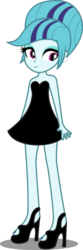 Size: 2670x8050 | Tagged: safe, artist:atomicmillennial, sonata dusk, equestria girls, g4, alternate clothes, alternate hairstyle, black dress, clothes, dress, female, high heels, little black dress, simple background, solo, transparent background