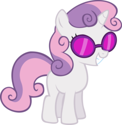 Size: 10000x10262 | Tagged: safe, artist:glessmlp, sweetie belle, g4, absurd resolution, female, glasses, simple background, solo, sunglasses, transparent background, vector