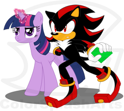 Size: 2589x2316 | Tagged: safe, artist:colorsplasharts, twilight sparkle, g4, chaos emerald, crossover, high res, male, shadow the hedgehog, simple background, sonic the hedgehog, sonic the hedgehog (series), transparent background, vector, watermark