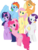 Size: 7699x10000 | Tagged: safe, artist:ambris, artist:fehlung, applejack, fluttershy, pinkie pie, rainbow dash, rarity, twilight sparkle, earth pony, pegasus, unicorn, anthro, g4, absurd resolution, armpits, barbie doll anatomy, belly, belly button, breast fluff, breasts, delicious flat chest, featureless breasts, featureless crotch, female, flattershy, fluffy, horn, mane six, simple background, transparent background, vector