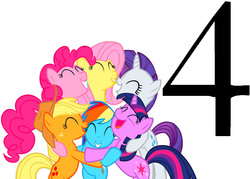 Size: 1022x730 | Tagged: dead source, safe, artist:kirklands-girl39, applejack, fluttershy, pinkie pie, rainbow dash, rarity, twilight sparkle, g4, 4, countdown, mane six