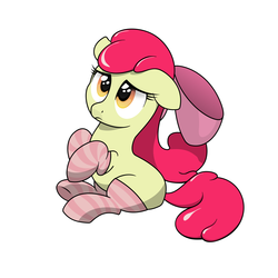 Size: 6000x6000 | Tagged: safe, artist:zapplebow, apple bloom, earth pony, pony, g4, absurd resolution, clothes, female, socks, solo, striped socks