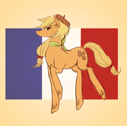 Size: 700x694 | Tagged: safe, artist:emmy, oc, oc only, oc:pommedeterrejacques, france, french, potato, solo