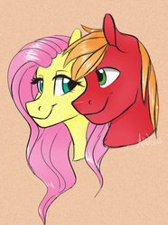 Size: 723x973 | Tagged: safe, artist:fairdahlia, big macintosh, fluttershy, earth pony, pony, g4, male, ship:fluttermac, shipping, stallion, straight