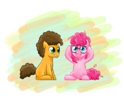 Size: 1350x1194 | Tagged: safe, artist:mornincloud, cheese sandwich, pinkie pie, g4, filly, shipping, smiling